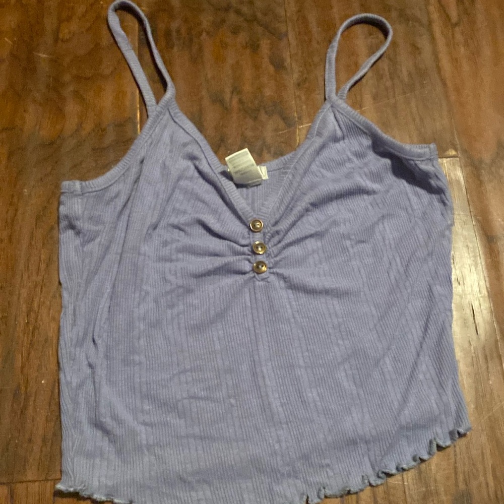 light blue crop top